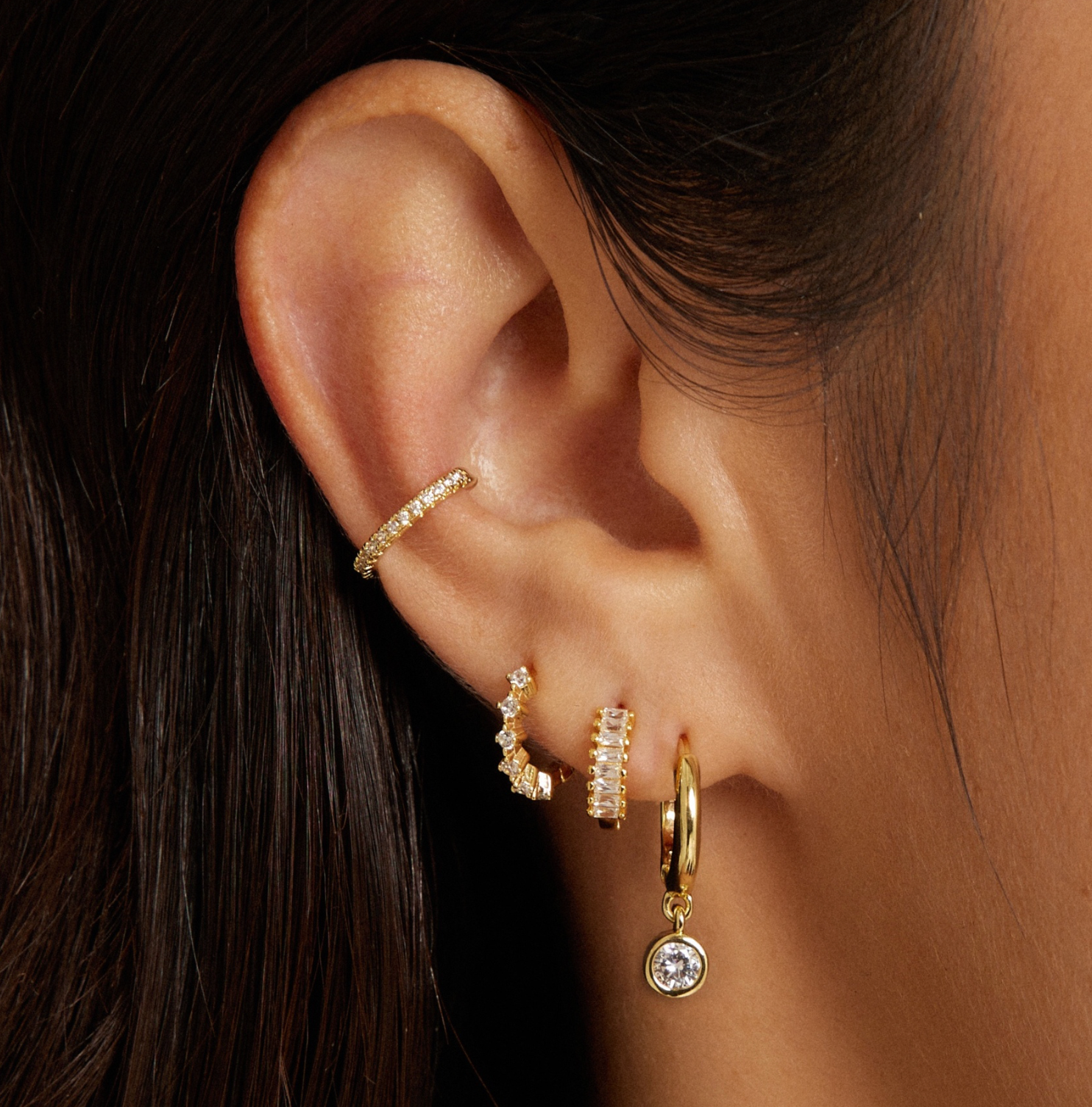 Earcuff Diamonds Gold
