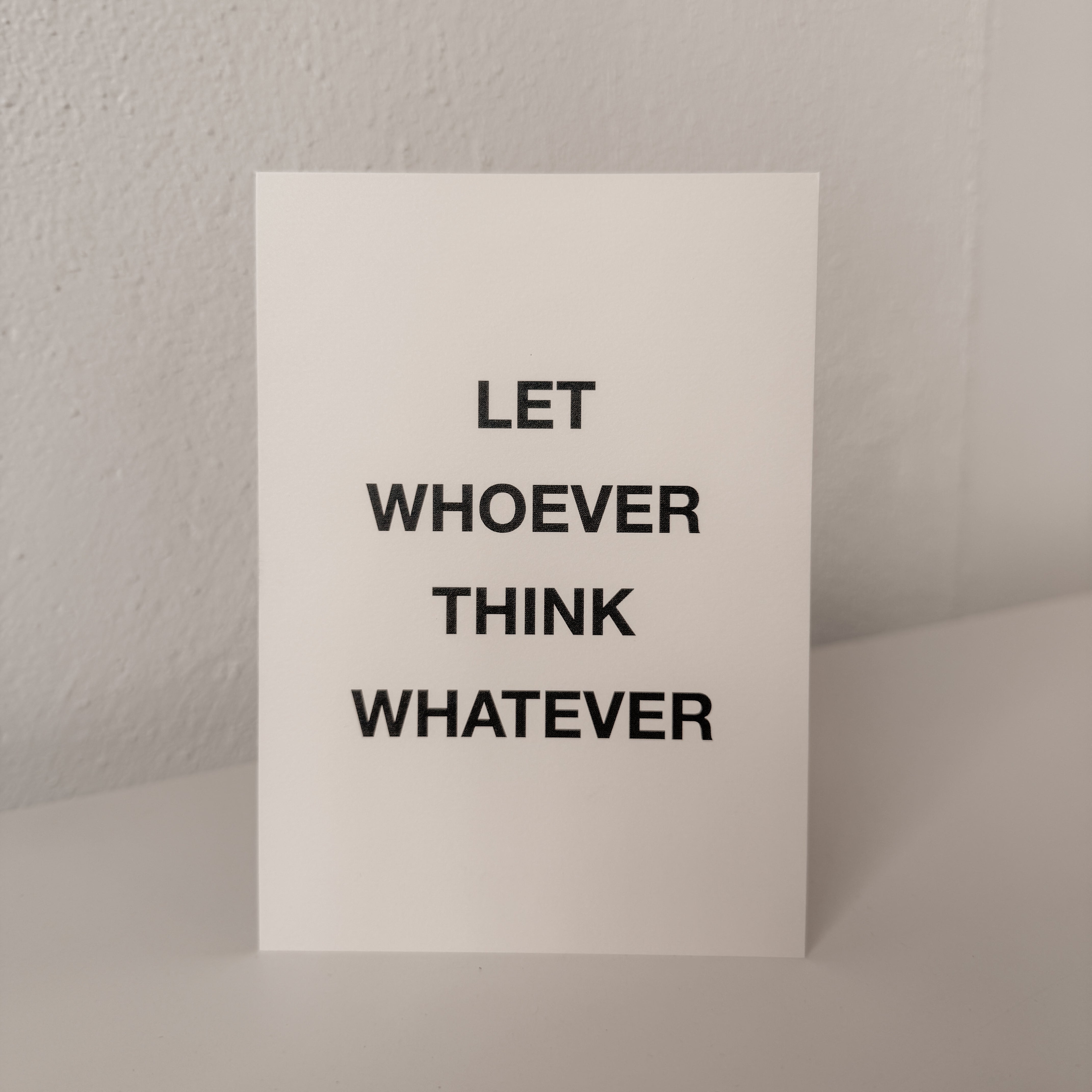 Postkarte think whatever
