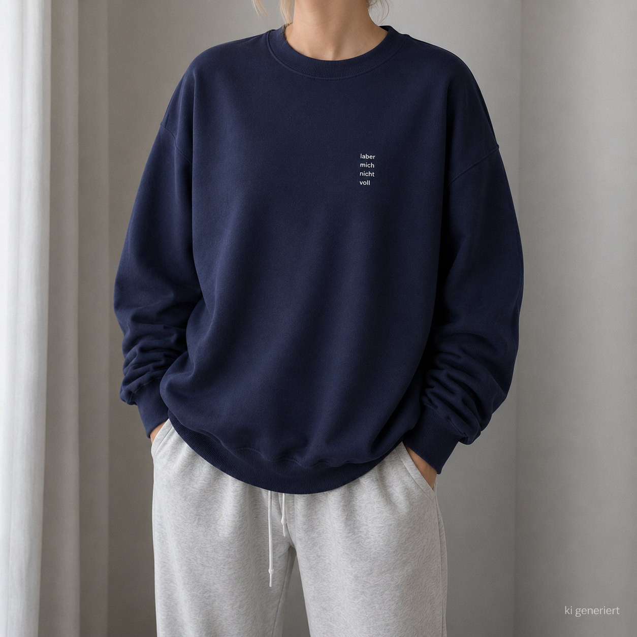 Oversized Unisex Sweater LABER MICH NICHT VOLL